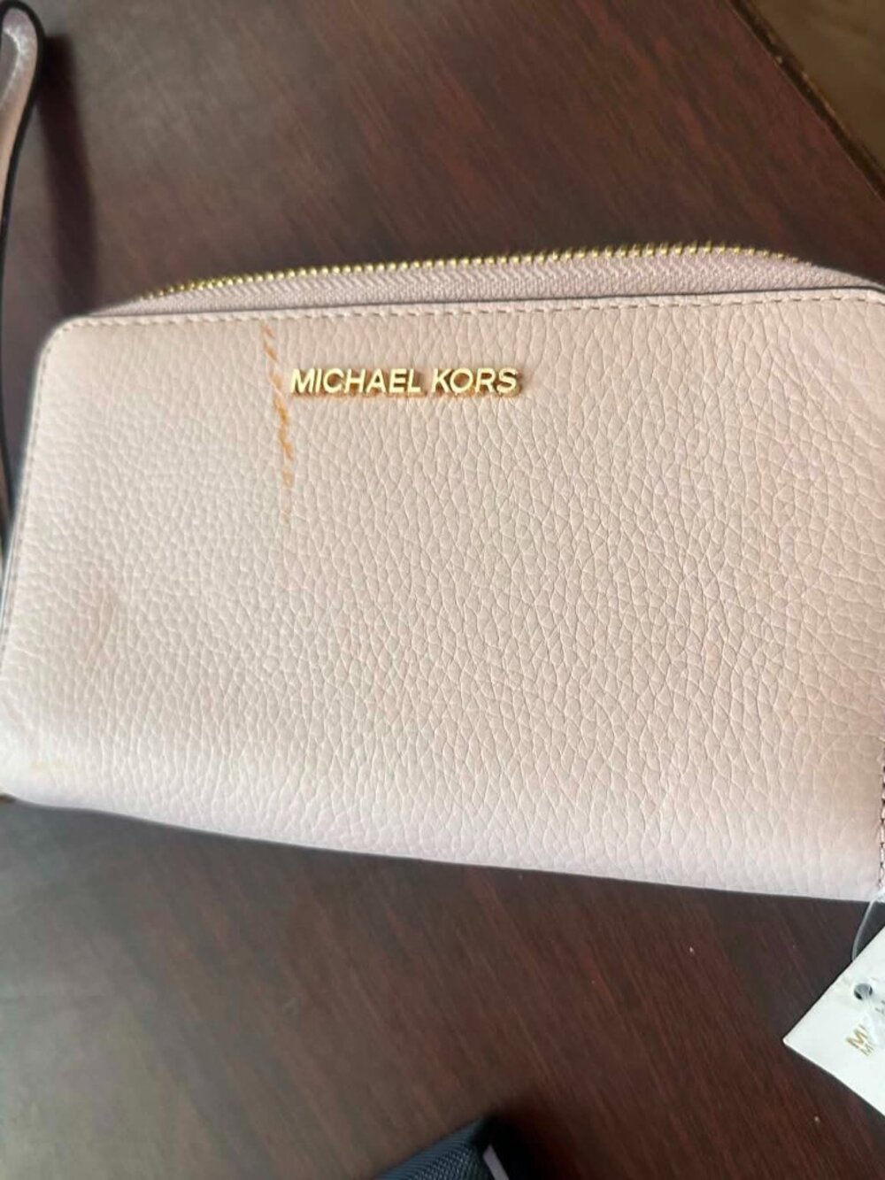 NWT Michael Kors Jet Set Travel Large Flat Phone Wallet Wristlet Powder Blush